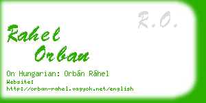 rahel orban business card